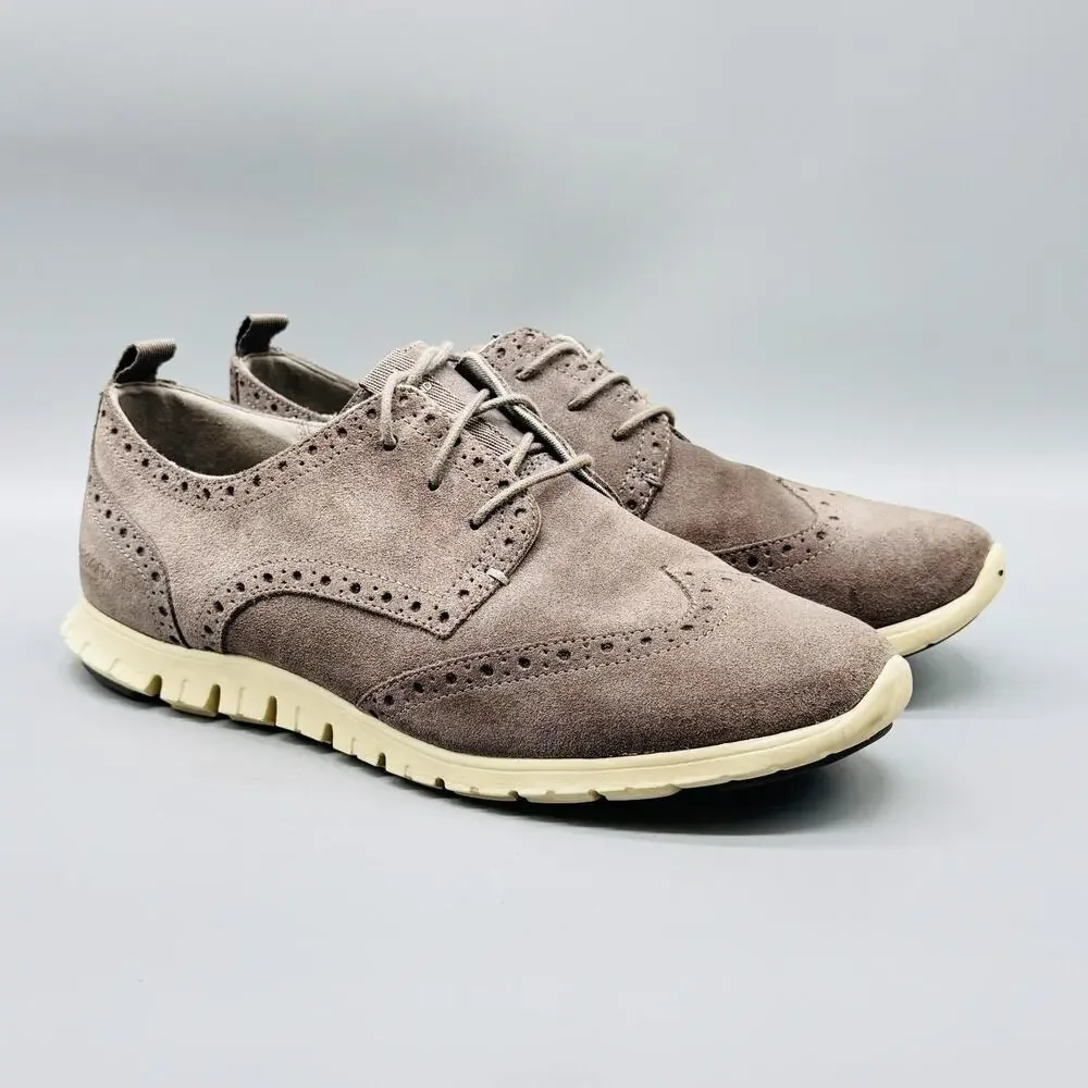 Cole Haan Shoes Womens 10 Brown Taupe Oxford Suede Zerogrand Waterproof Comfort
